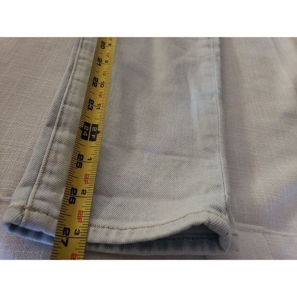 7 for all mankind BOYFRIEND CROPPED JEAN SIZE 25 BLEACH WASH JOSEFINA - Picture 8 of 9